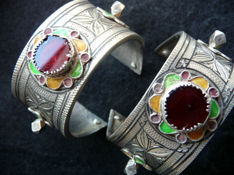Buy Berber Bracelet. Enamel Bracelet. Moroccan Amazigh Bracelet Online in  India - Etsy