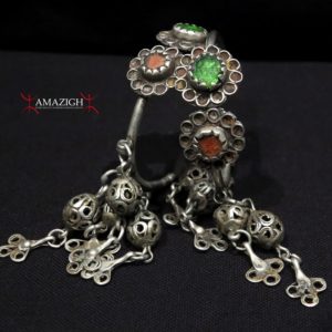 Antique Large Berber Earrings - Ouarzazate Region, Morocco