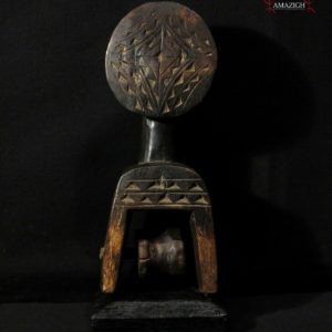 Old Baule Heddle Pulley - Carved Wood - Cote d'Ivoire