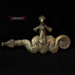 Gan Bronze Amulet – Female Figure and Snake – Burkina Faso