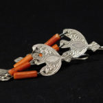 vOld Berber Earrings – Hilal – Silver and Mediterranean Coral – Morocco