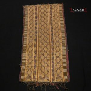 Old Fine Woven Straw Leather Carpet – Tuareg – Mauritania