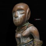 Old Tribally Used Kneeling Female Figure – Bariba Tribe – Benin