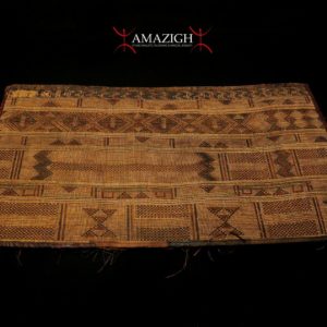 Old Fine Woven Straw Leather Carpet – Tuareg – Niger