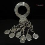 Old Huge Silver Belt Loop – Holga – 7 Amulets – Tunisia