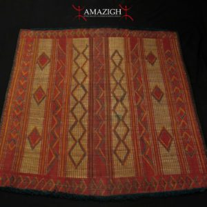 Fine Large Woven Straw Leather Carpet – Tuareg – Mauritania