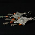 Old Berber Earrings – Hands of Fatima and Mediterranean Coral – Morocco