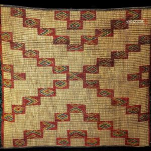 Fine Woven Straw Leather Carpet – Tuareg – Mauritania
