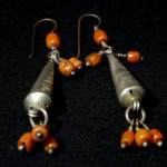 Old Berber Earrings – Silver and Mediterranean Coral – Morocco