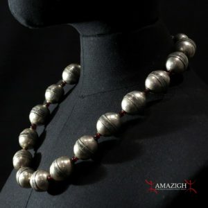 Old Fine Silver Beaded Necklace - Afghanistan
