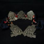 Mid 20th century. Silver (niello decorations), coral, agate and glass beads on cotton band; grams 155,8 (5.50 oz.). The piece is cm. 74,0 in lenght (29.13″); the decorated part is cm. 37,0 in lenght (14.57″).  Berbers are the indigenous ethnic group of North Africa. They are continuously distributed from the Atlantic to the Siwa oasis in Egypt, and from the Mediterranean to the Niger River. The name Berber appeared for the first time after the end of the Roman Empire. Many Berbers call themselves some variant of the word imazighen (singular: Amazigh), possibly meaning “free people” or “free and noble men”. Today, most Berber-speaking people live in Morocco and Algeria.  morr21