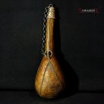Old Gunpowder Bottle – Engraved Camel Leather – Afghanistan