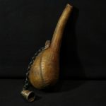 Old Gunpowder Bottle – Engraved Camel Leather – Afghanistan