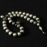 Extra-Fine Chaplet – Tasbih – Ebony Beads Silver Inlaid – Mauritania