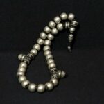 Extra-Fine Chaplet – Tasbih – Ebony Beads Silver Inlaid – Mauritania