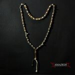 Old Fine Chaplet – Tasbih – Ebony Beads Silver Inlaid – South Morocco