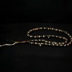 Old Fine Chaplet – Tasbih – Ebony Beads Silver Inlaid – South Morocco