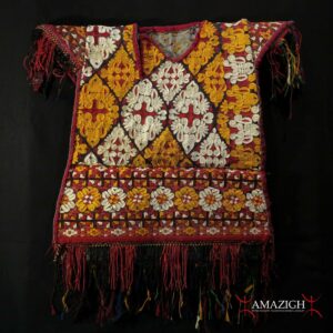 Antique Embroidered Wedding Tunic - Gul e Bukmal Fabric - Afghanistan