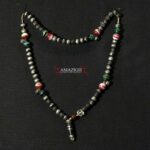 Old Fine Small Chaplet – Tasbih – Ebony Beads Silver Inlaid – South Morocco