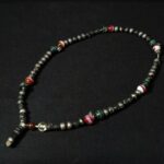 Old Fine Small Chaplet – Tasbih – Ebony Beads Silver Inlaid – South Morocco