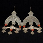 Fine Berber Earrings – Crescent and Hands of Fatima – South Morocco