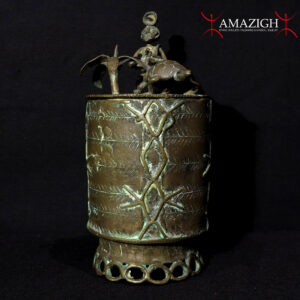 Old Ashanti Container - Hunter, Turtle and Palm - Ghana