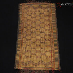Old Fine Woven Straw Leather Carpet – Tuareg – Mauritania