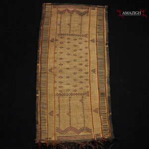 Old Fine Woven Straw Leather Carpet – Tuareg – Mauritania