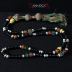 Old Fine Chaplet – Tasbih – Silver, Ebony and Carnelian Beads – South Morocco