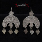 Fine Berber Earrings – Crescent and Hands of Fatima – South Morocco