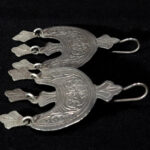 Fine Berber Earrings – Crescent and Hands of Fatima – South Morocco