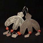 Fine Berber Earrings – Crescent and Hands of Fatima – South Morocco