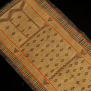 Old Fine Woven Straw Leather Carpet – Tuareg – Mauritania