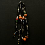 Beautiful Fine Chaplet – Tasbih – Ebony Beads Silver Inlaid – South Morocco