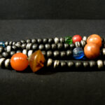 Beautiful Fine Chaplet – Tasbih – Ebony Beads Silver Inlaid – South Morocco