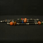 Beautiful Fine Chaplet – Tasbih – Ebony Beads Silver Inlaid – South Morocco