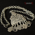 Old Berber Silver Necklace – Hands of Fatima, Crescent – Tunisia