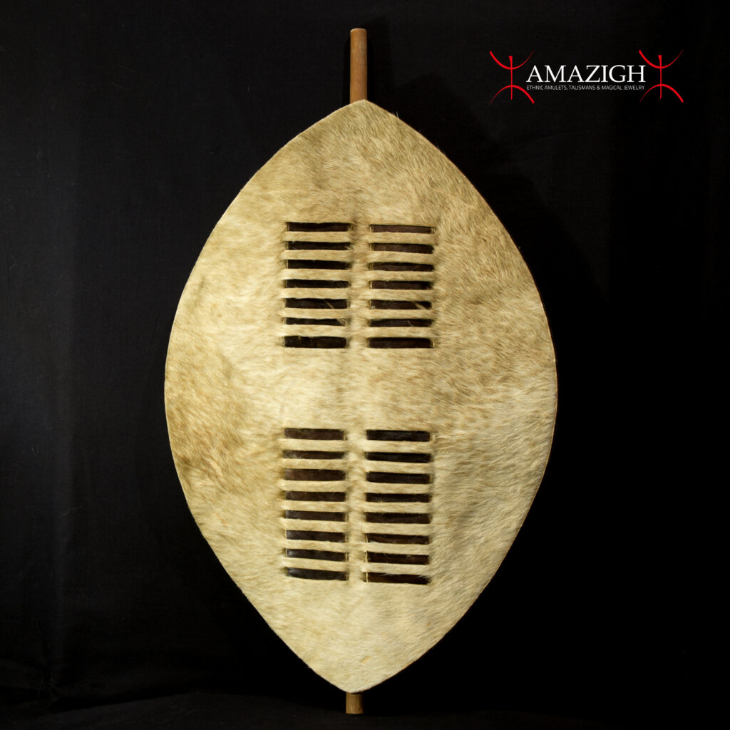 Old Zulu-Nguni Hide Shield - Ihawu - South Africa - Amazigh Ethnic Jewelry