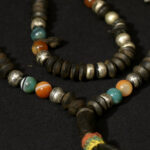 Fine Chaplet – Tasbih – Ebony Beads Silver Inlaid – South Morocco