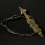 Gan Bronze Amulet – Snake + Leather Necklace – Burkina Faso