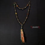 Beautiful Large Chaplet – Tasbih – Ebony Beads Silver Inlaid – South Morocco