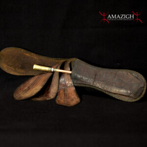 Old Tuareg Leather Bag and Smoking Pipe – Mauritania