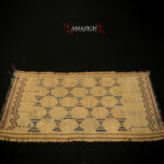 Old Fine Woven Straw Leather Carpet – Tuareg – Mauritania