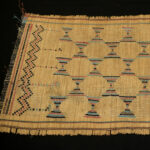 Old Fine Woven Straw Leather Carpet – Tuareg – Mauritania