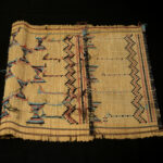 Old Fine Woven Straw Leather Carpet – Tuareg – Mauritania