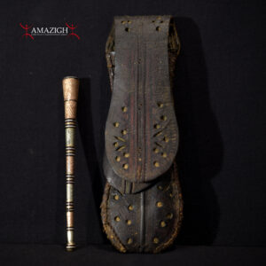 Old Tuareg Leather Bag and Smoking Pipe – Mauritania
