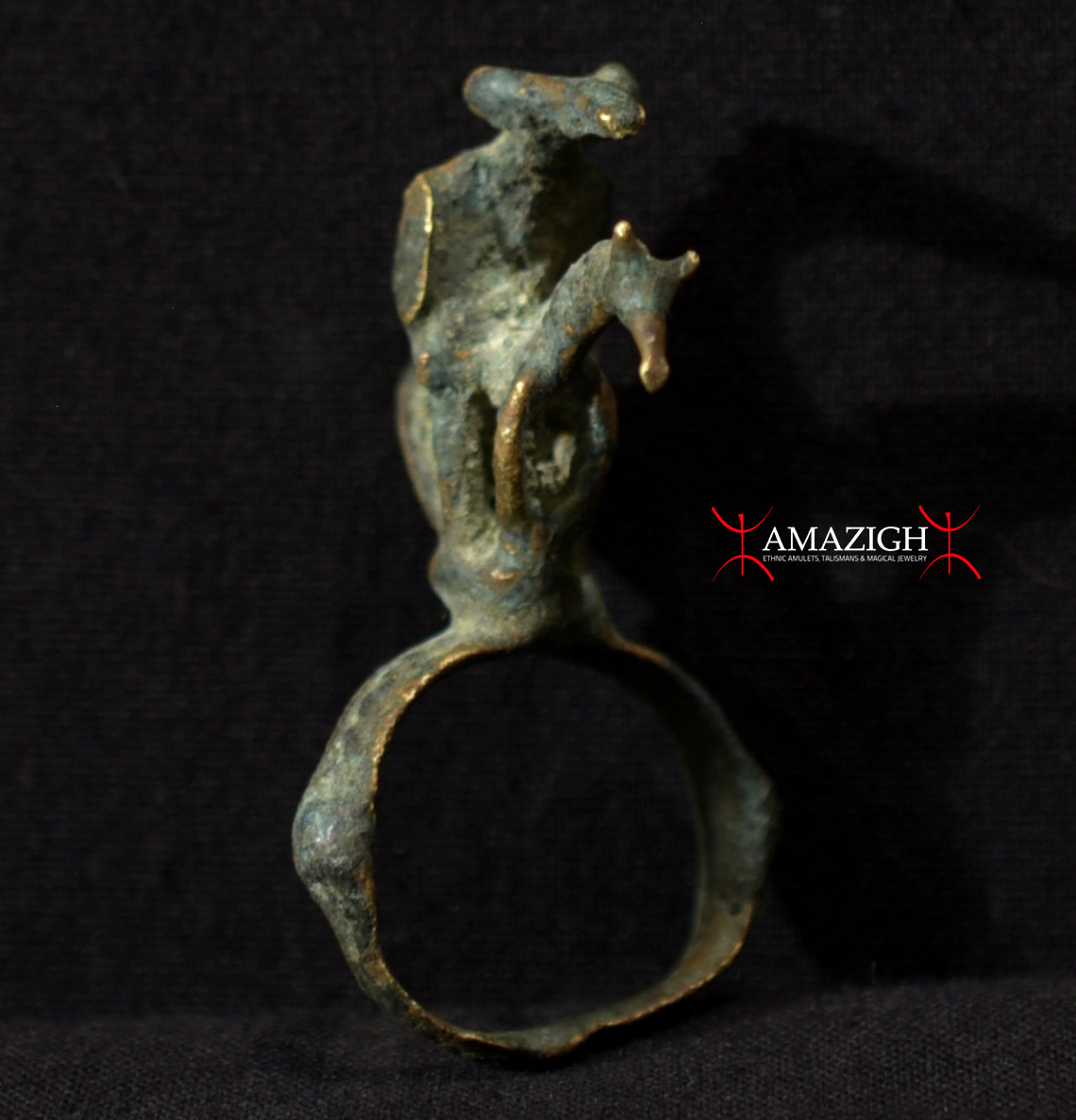 Antique Djenné-Djenno Ring – Equestrian Figure – Mali
