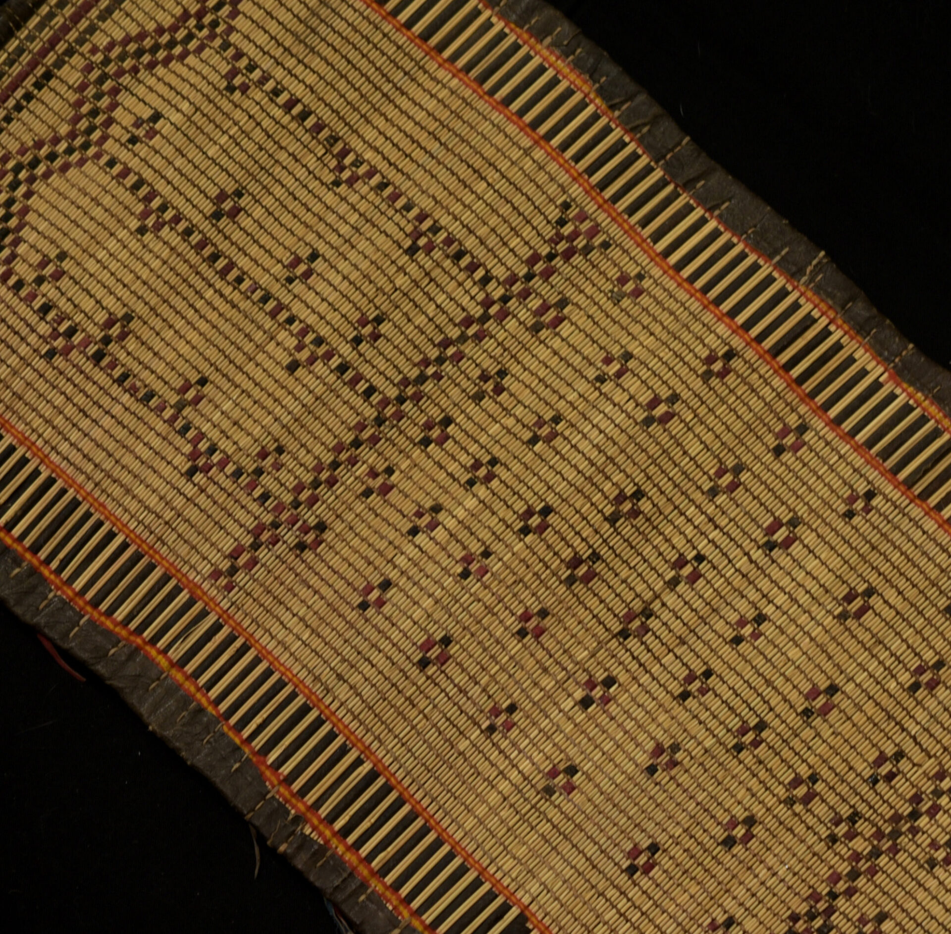 Old Woven Straw Leather Carpet – Tuareg – Mauritania