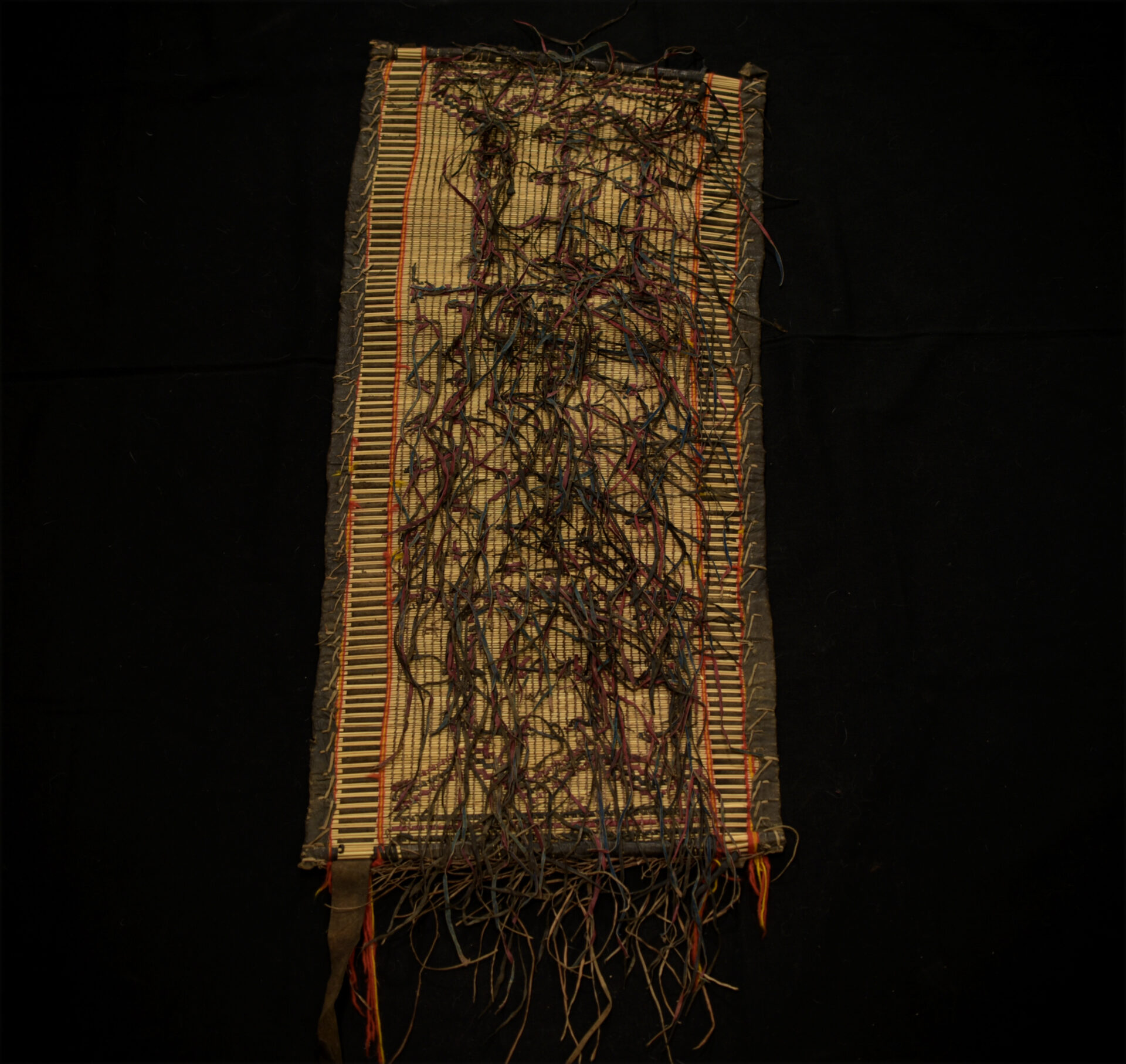 Old Woven Straw Leather Carpet – Tuareg – Mauritania