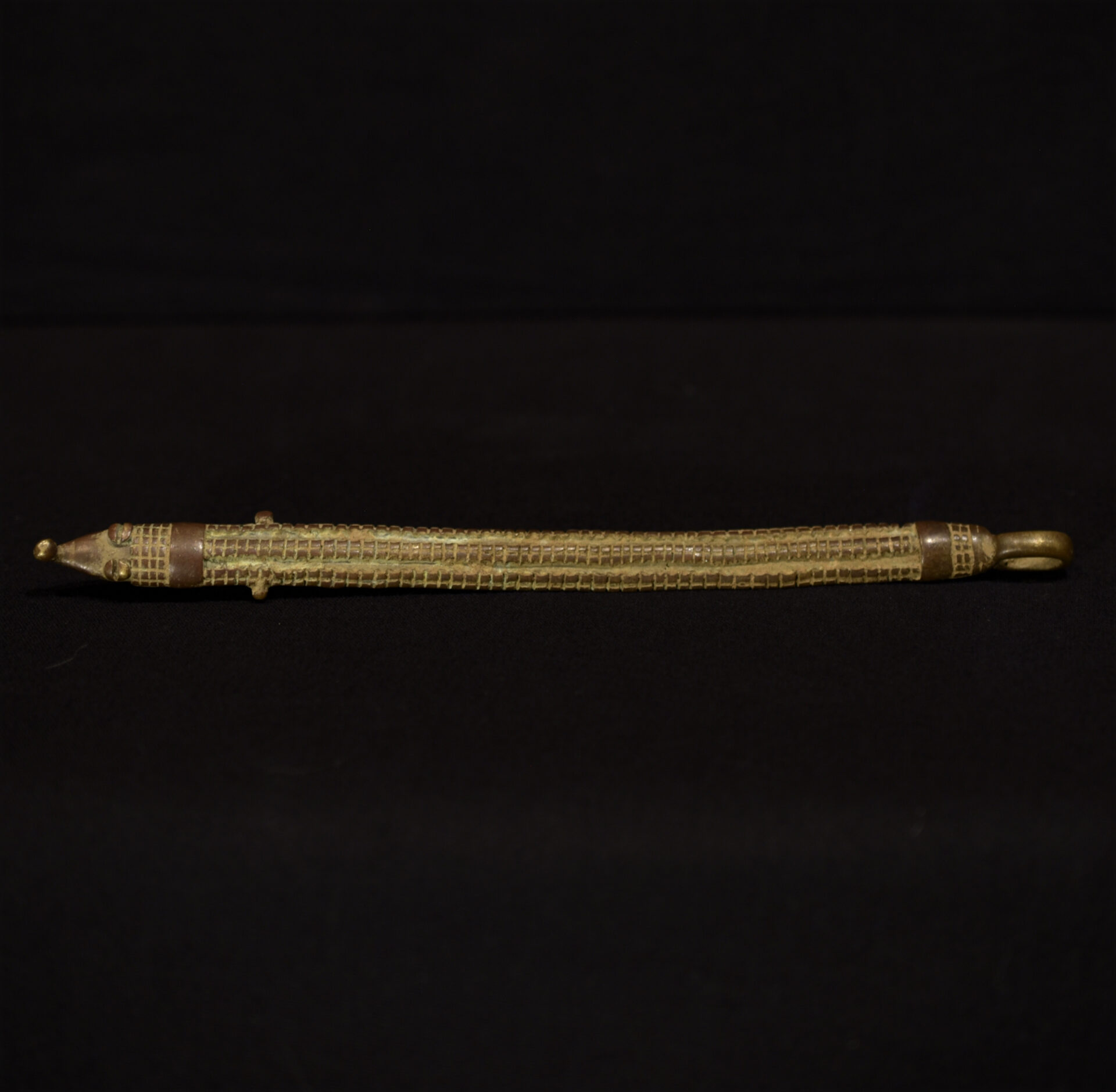 Large Gan Bronze Amulet – Snake – Burkina Faso